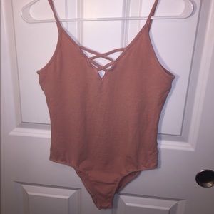 Forever 21 pink spaghetti strap bodysuit